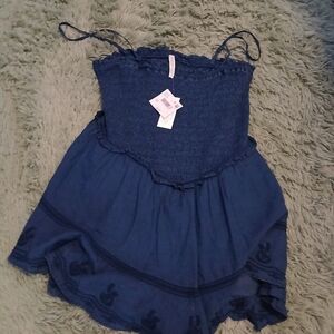 American Eagle Outfitters Blue Smocked Dress